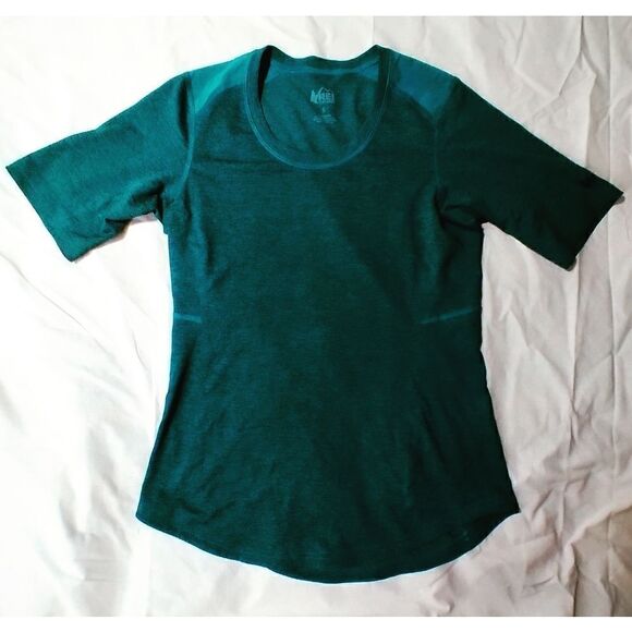 REI SIZE SMALL WOMENS ACTIVEWEAR SHIRT BLUEGREEN MID SLEEVE - Picture 1 of 7